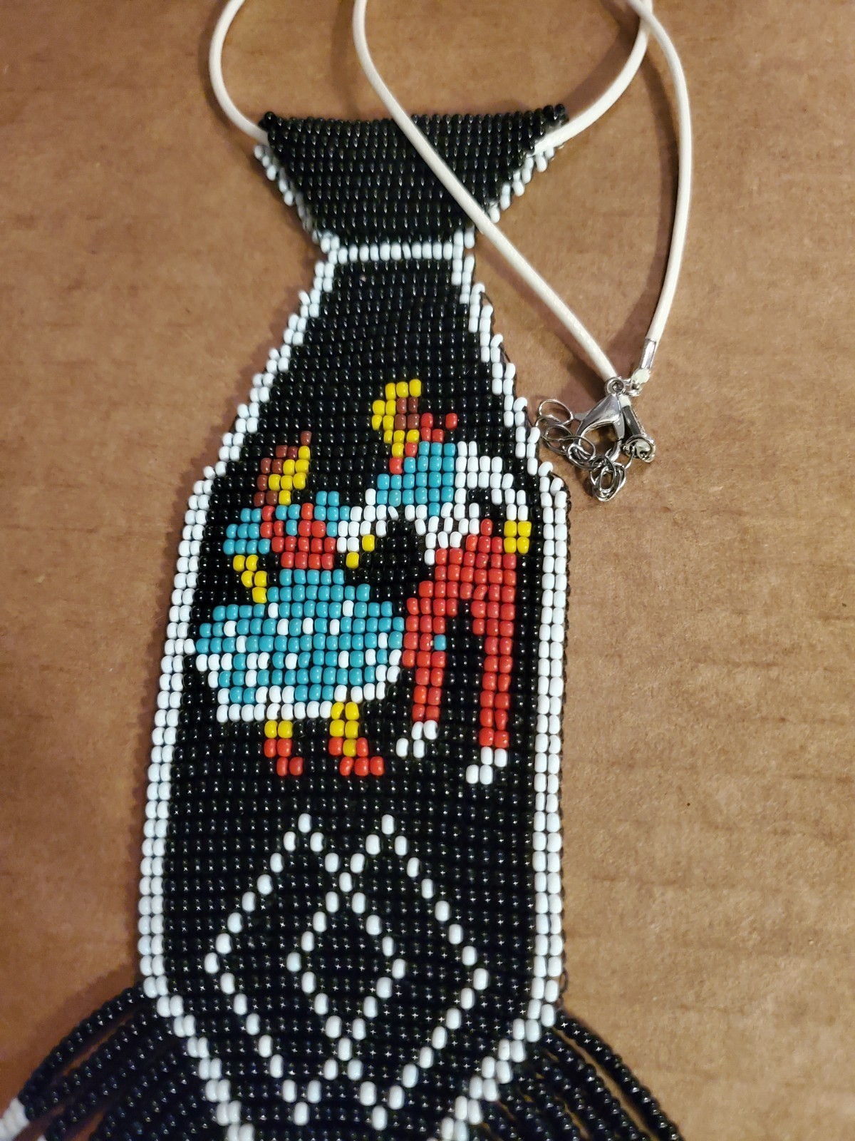 Beaded Fringe Tie Necklace
