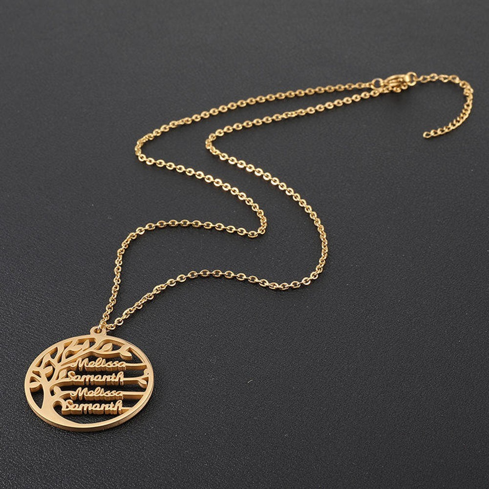 Personalized Family Tree Name Necklace Pendant Custom Jewelry for Mom,Women