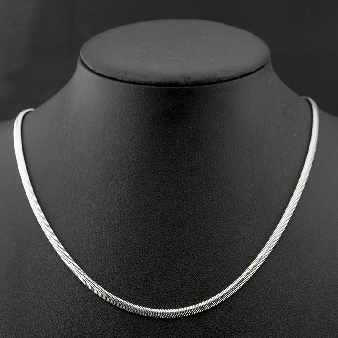 Genuine 18K White Gold Filled 16″-24 inch Italian Herringbone Chain Necklace K14
