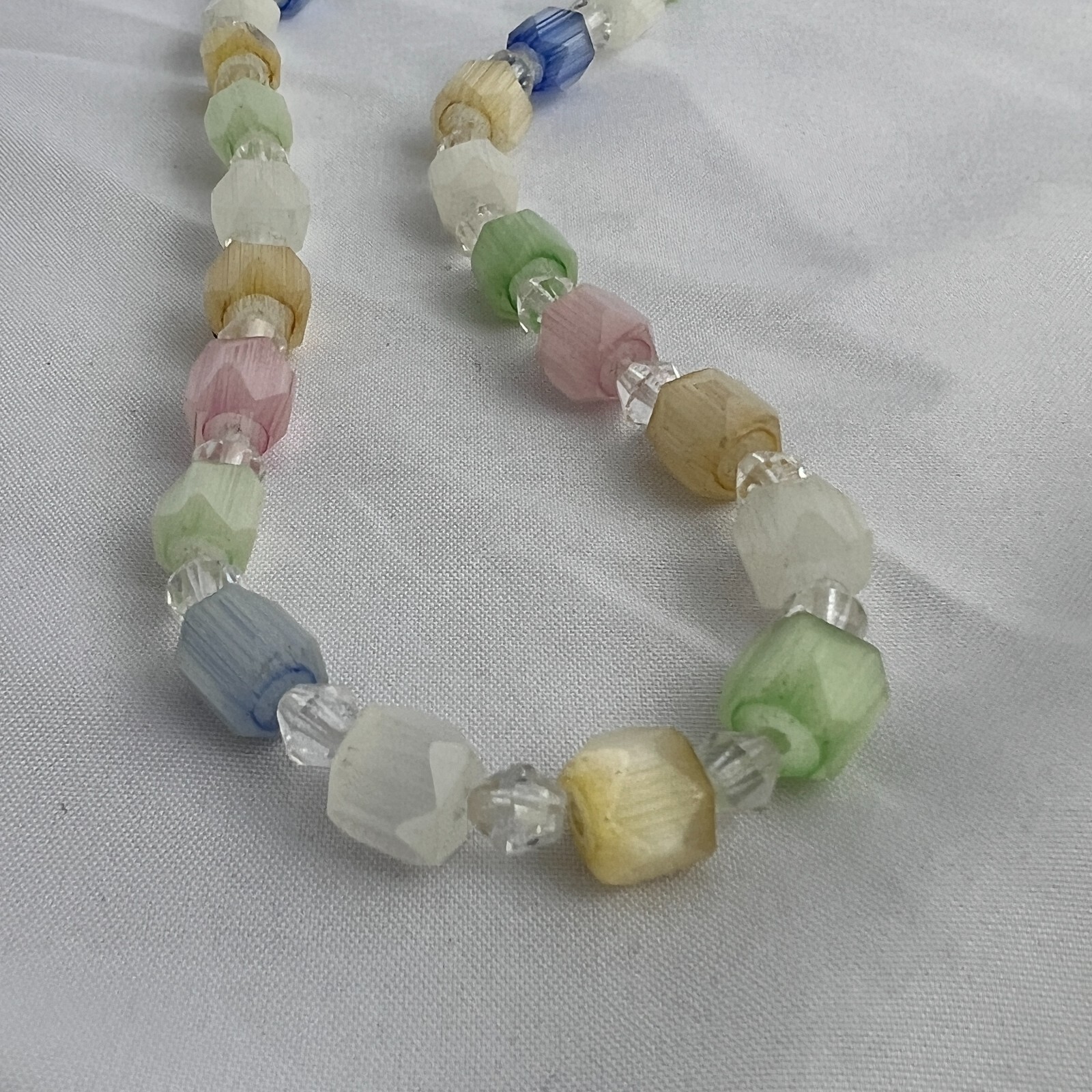Multicolor Pastel Faux-Stone Necklace Kids, adults, summer