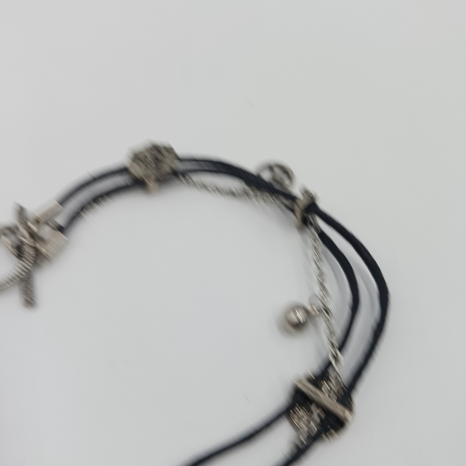 TYJ Collection Choker Necklace Peace Signs Corded And Chain Layered Brown 14″