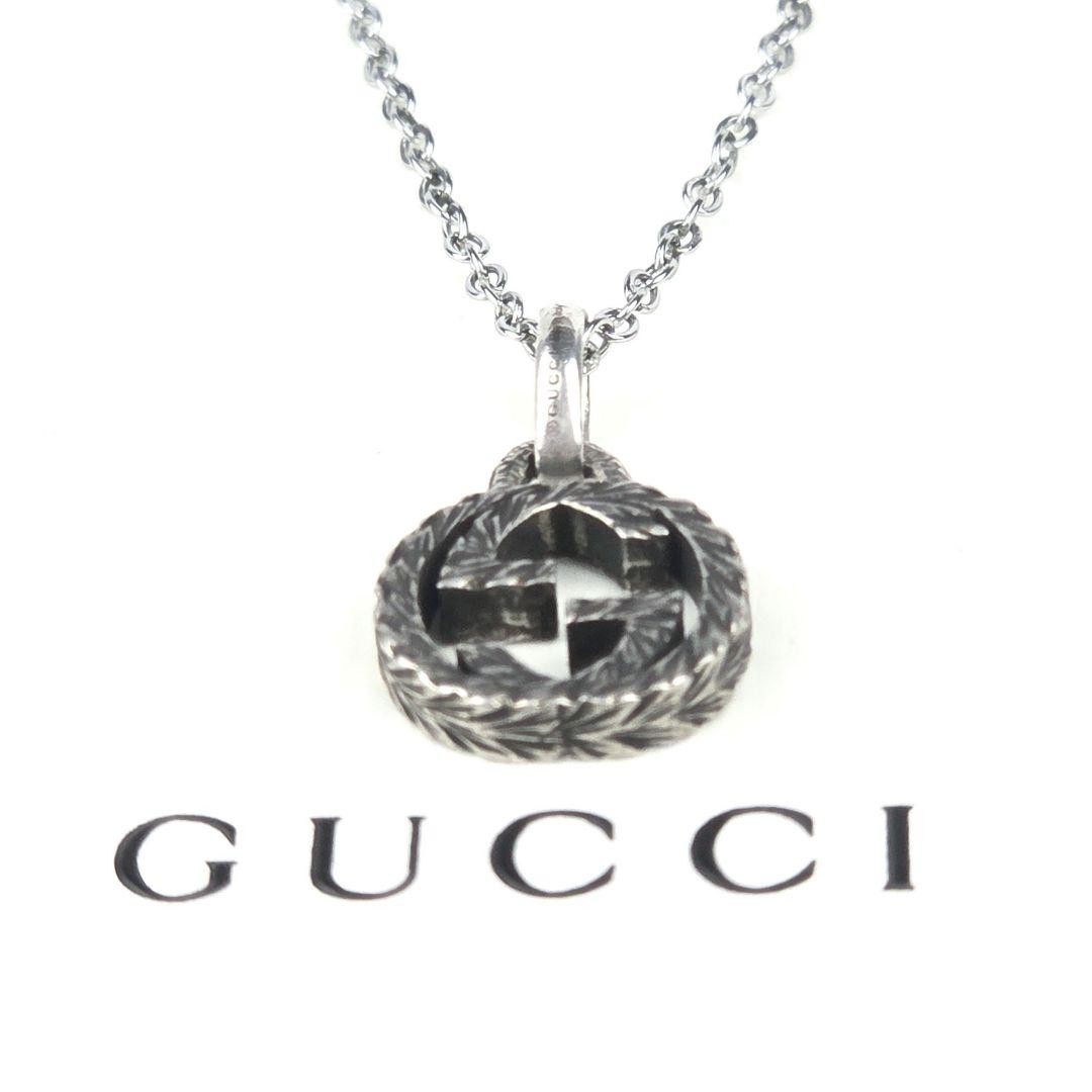 Excellent Gucci Interlocking Arabesque Necklace GG Marmont Smoked
