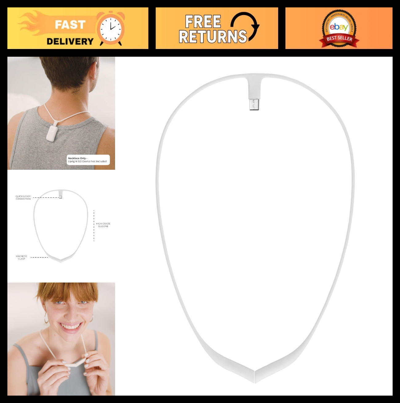 Upright Magnetic Posture Necklace for GO S & GO 2 Trainer – Adjustable & Stylish