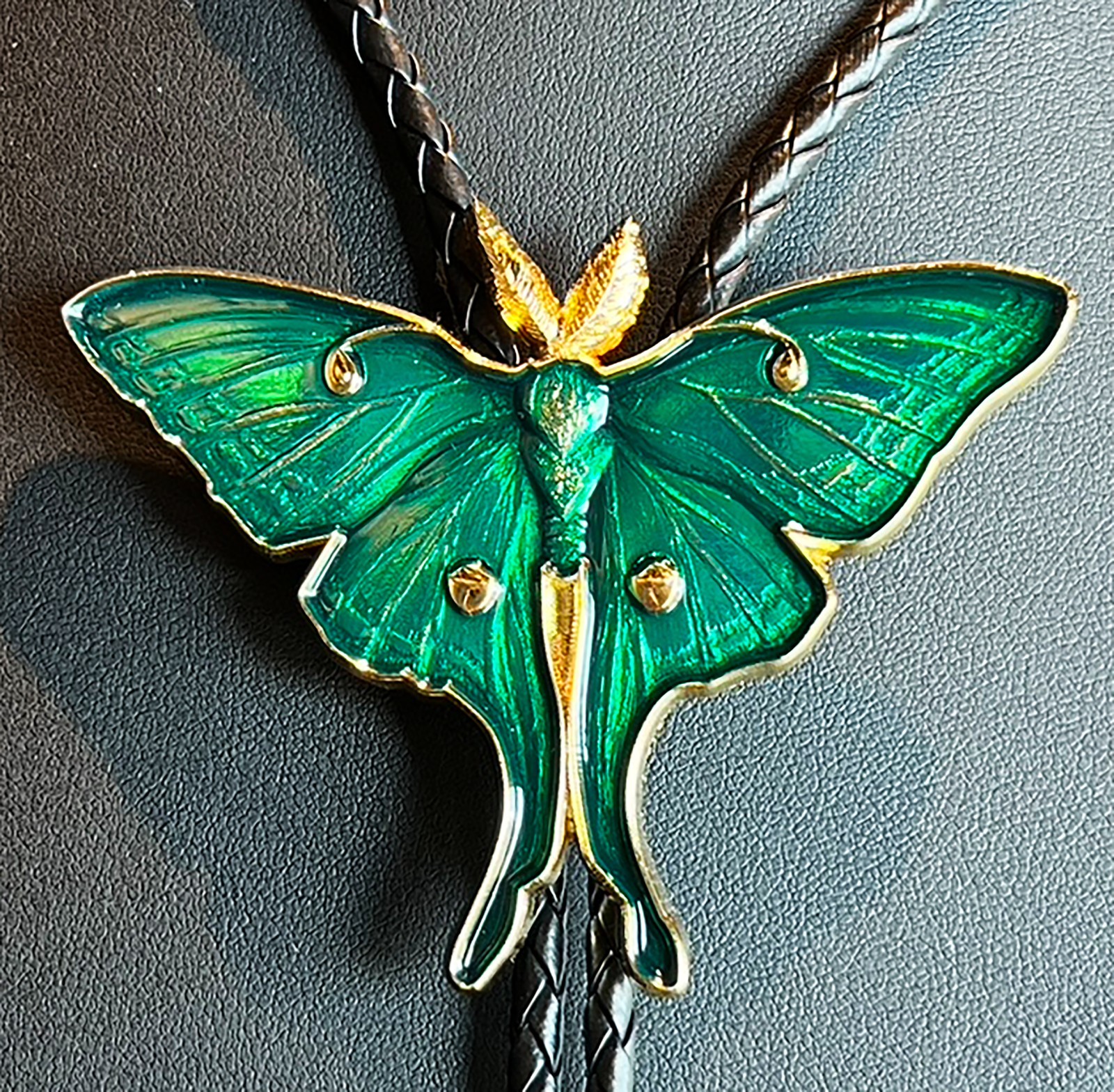 Bolo Tie Moth Green