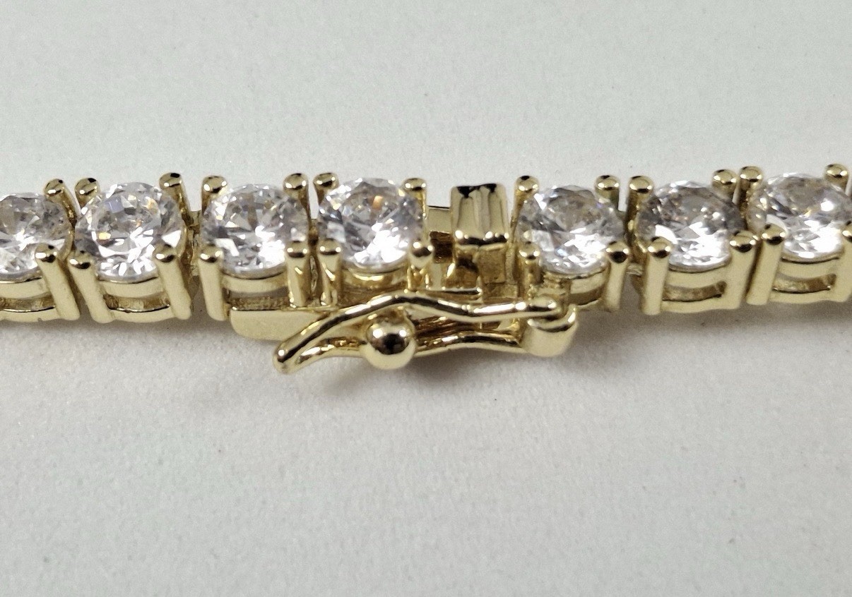 King Ice x 7-Eleven Gold Tone CZ Pendant Necklace Tennis Chain w/ Box Authentic