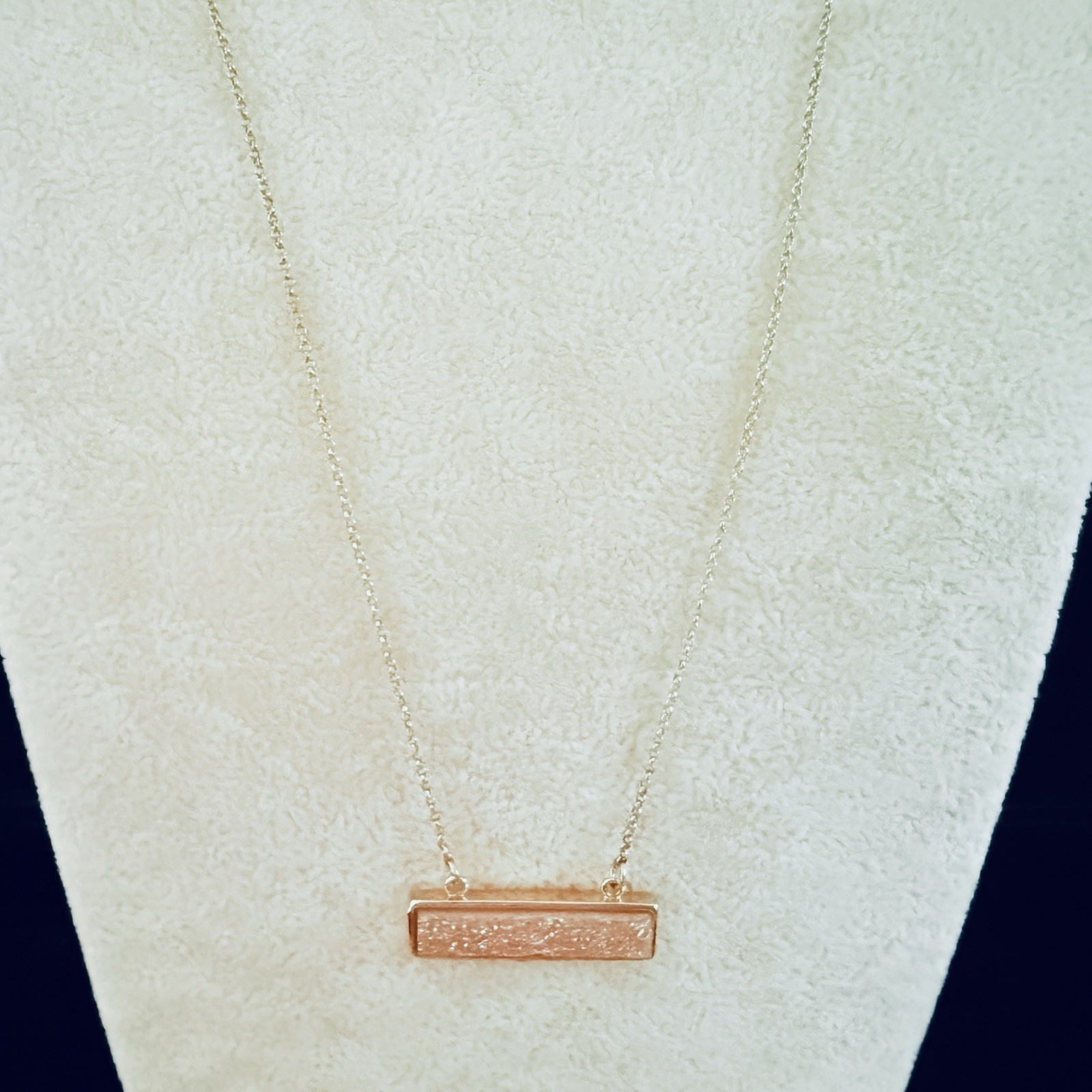 DESIGNER LUNA NORTE CHAMPAGNE GENUINE DRUZY GOLD PLATED MOON NECKLACE-20″ (179)