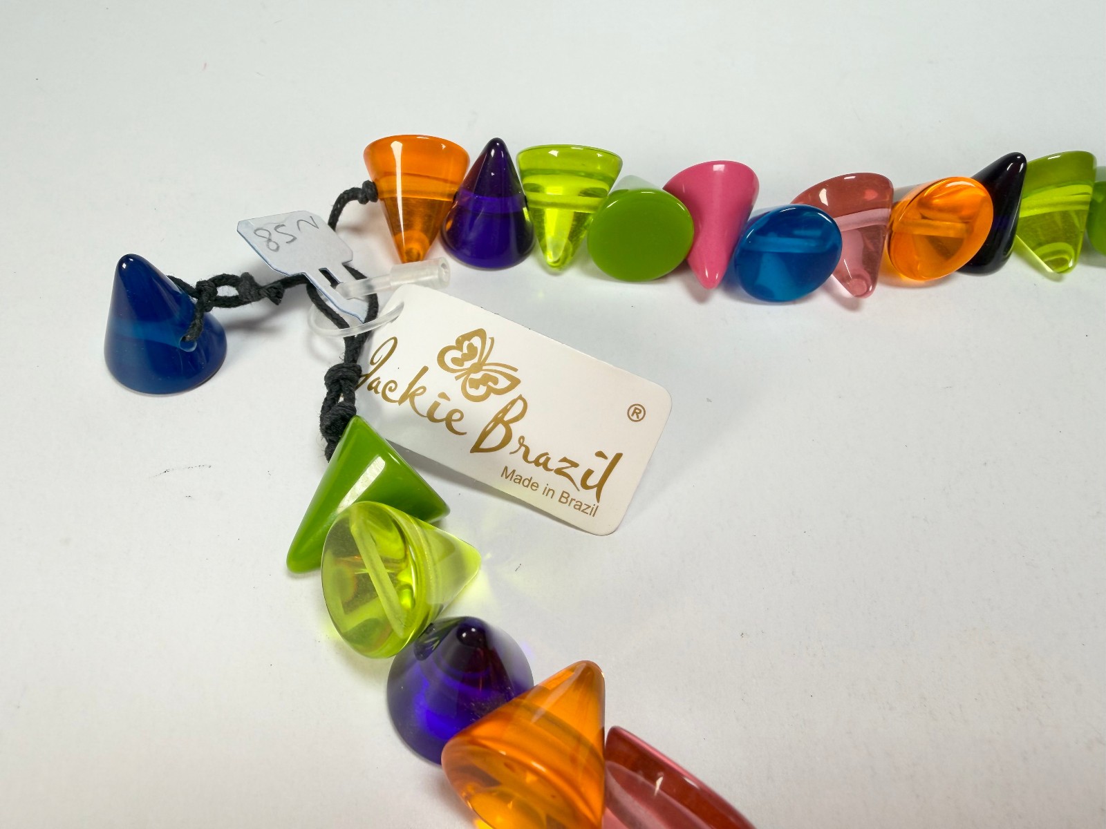 Jackie Brazil “Corina” Transparent Paris Mix Small Cones 55cm Necklace ( N0058 )