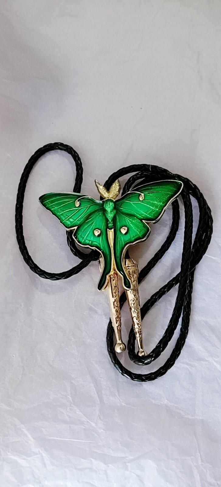 Bolo Tie Moth Green