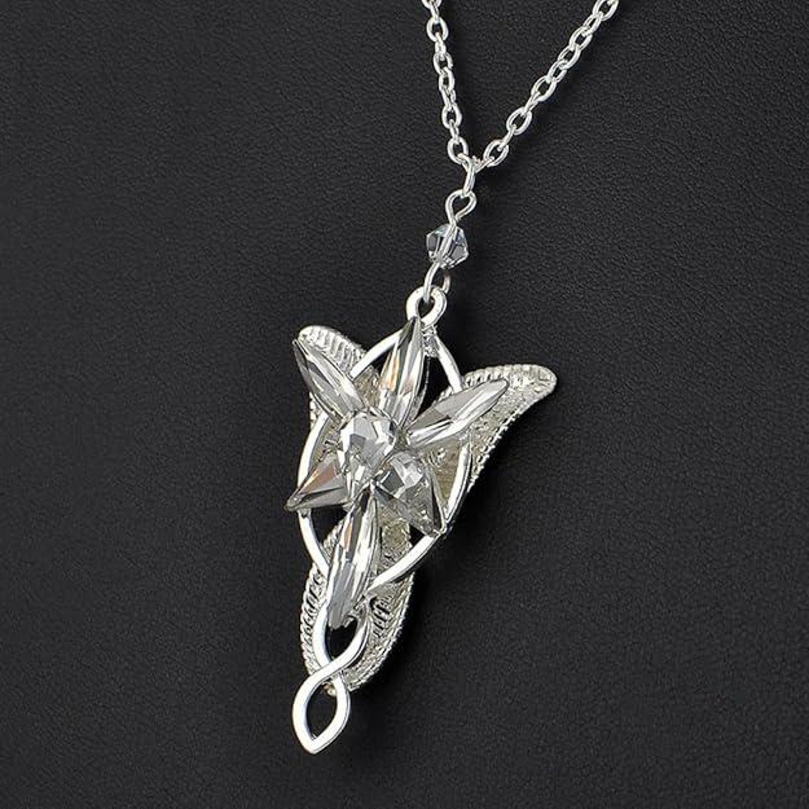 Arwen Evenstar Inspired Pendant Necklace Elven Star Silver Plated LOTR Fantasy