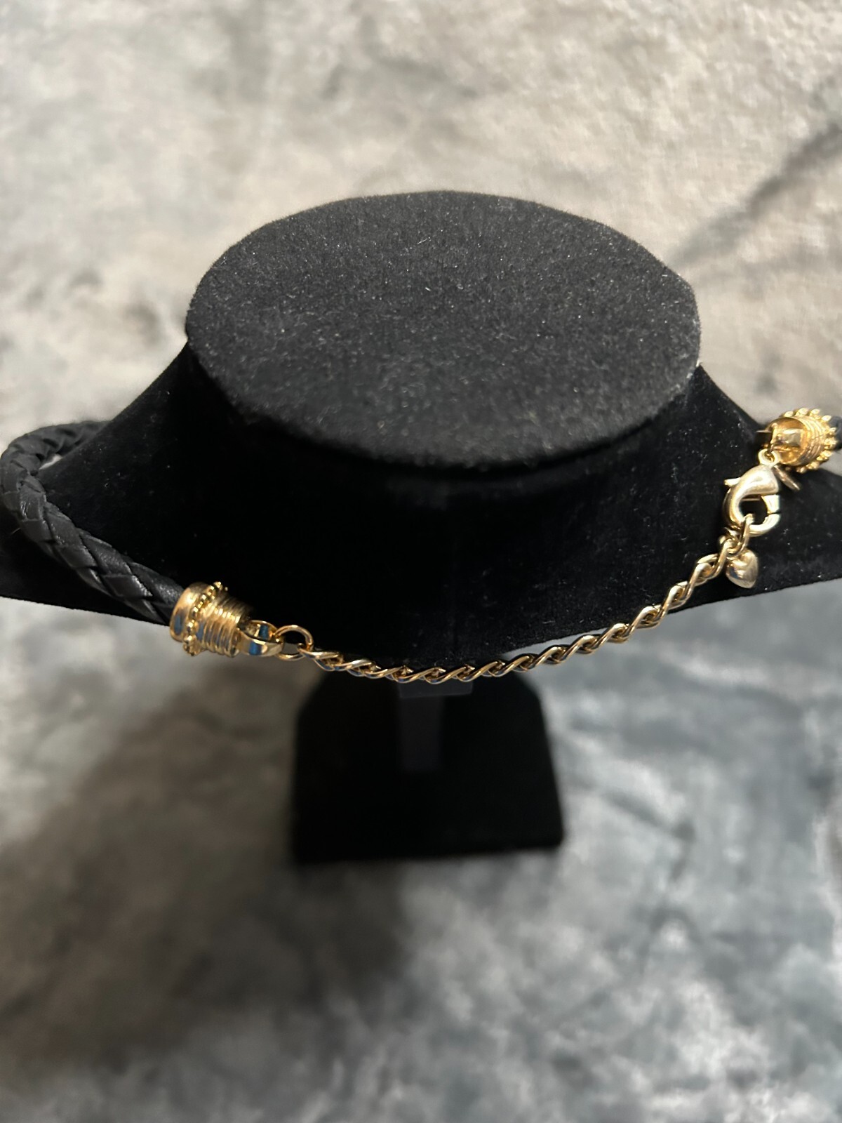 Estate Black Braided Rope Cord Necklace
