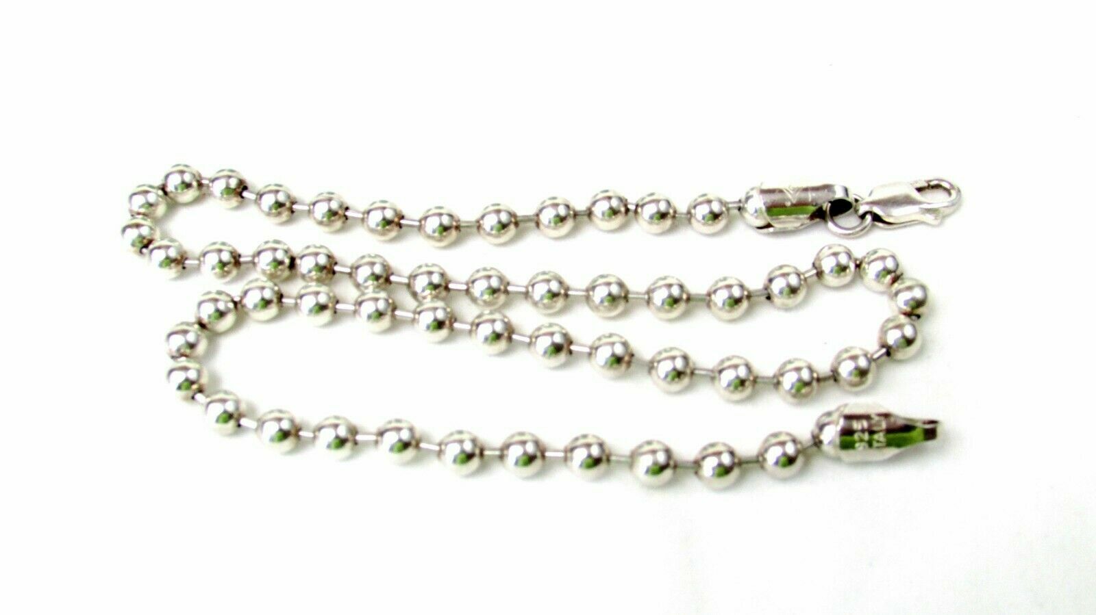 SILPADA Sterling Silver 5mm bead ball 16 inch Dog Tag Chain necklace N0048