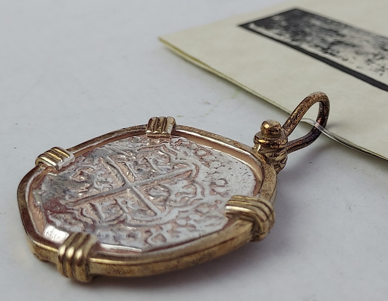 Atocha Sunken Jewelry MED Pieces of 8 Silver Coin Pendant ~ 14K Gold