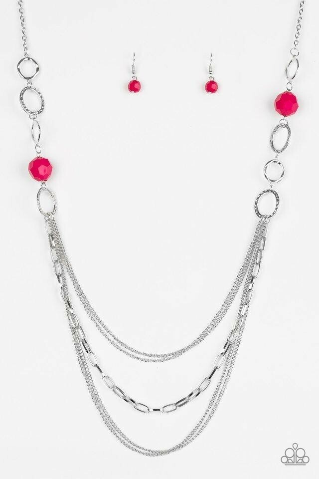 Paparazzi Necklace- Margarita Masquerades- Pink- Long- Statement