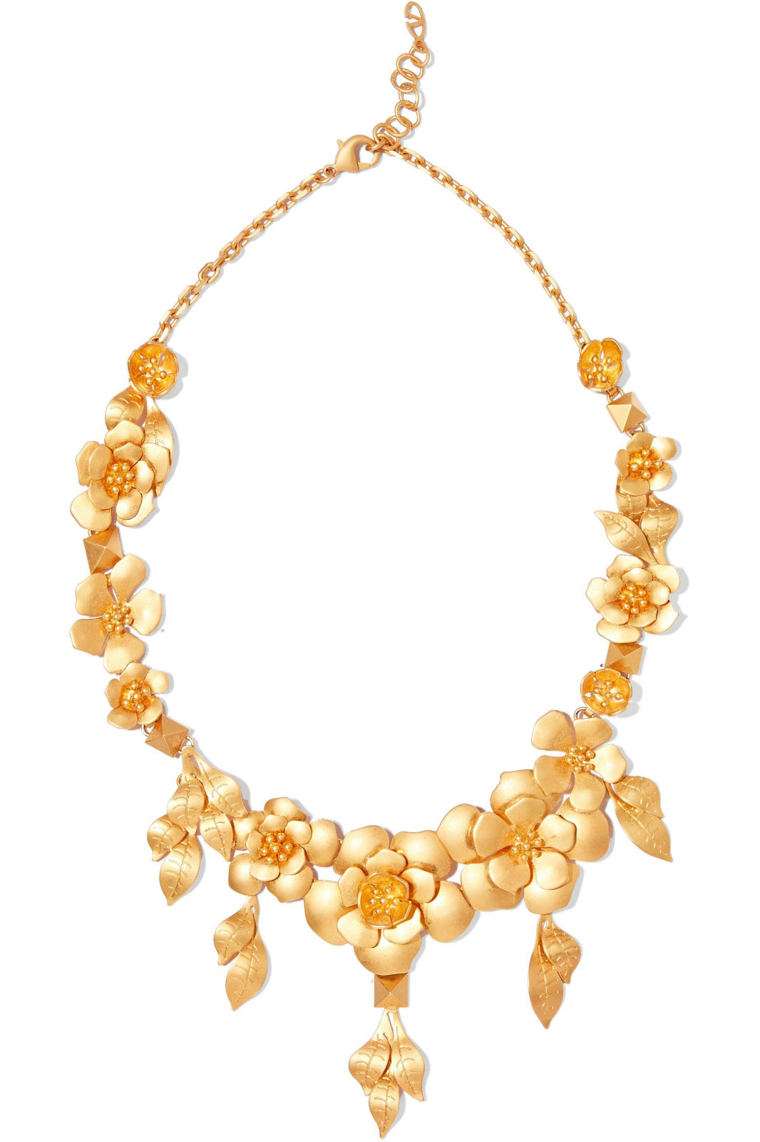 VALENTINO GARAVANI “FLOWER” GOLD PLATED METAL NECKLACE Sz. N/A