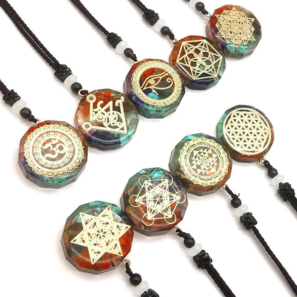 Natural Orgonite Stones Pendant Crystal Healing Chakra Energy Orgone Necklace