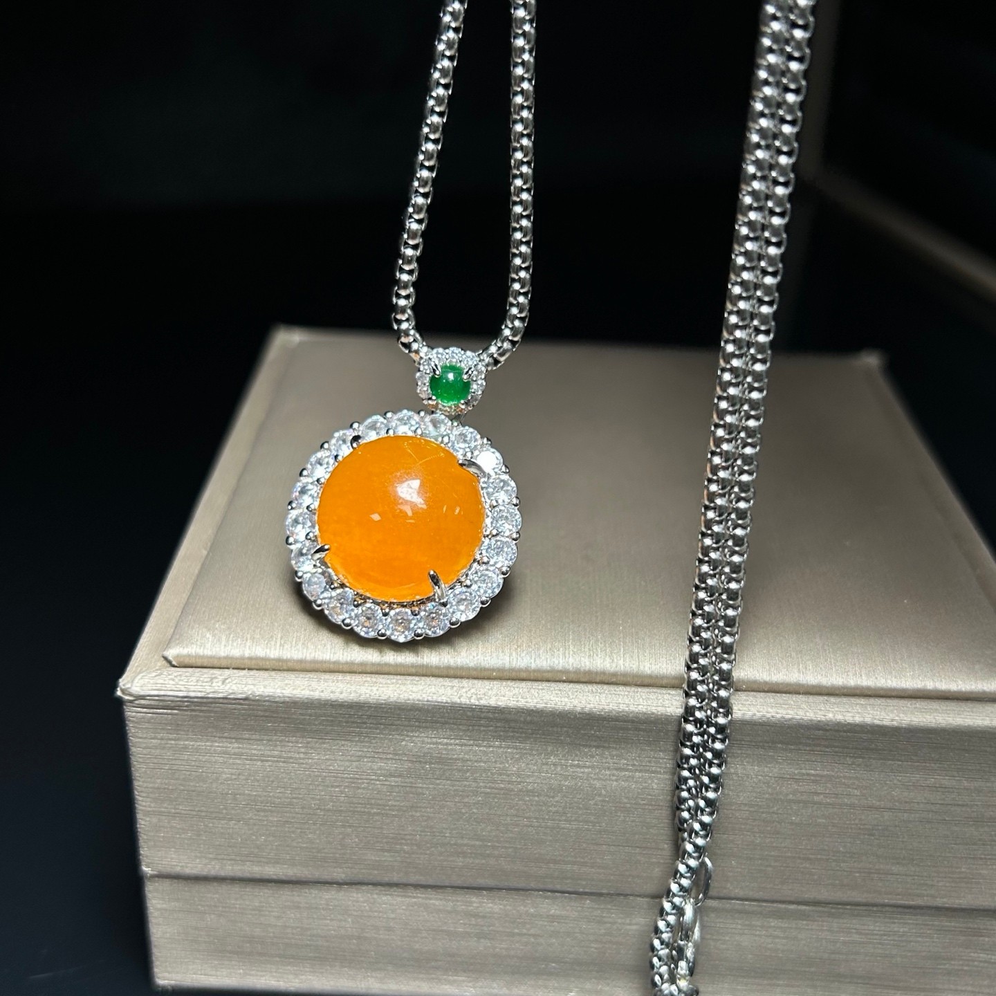 Real Natural High Ice Yellow Myanmar Jade Jadeite amulet Pendant&Necklace