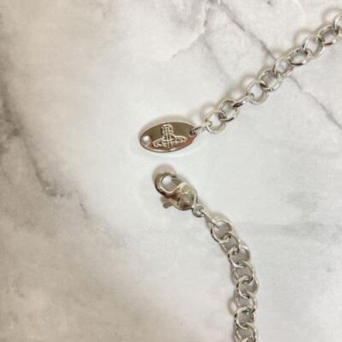 【In Box/Drawstring】Vivienne Westwood Medium Orb Necklace Silver Top 6.5cm