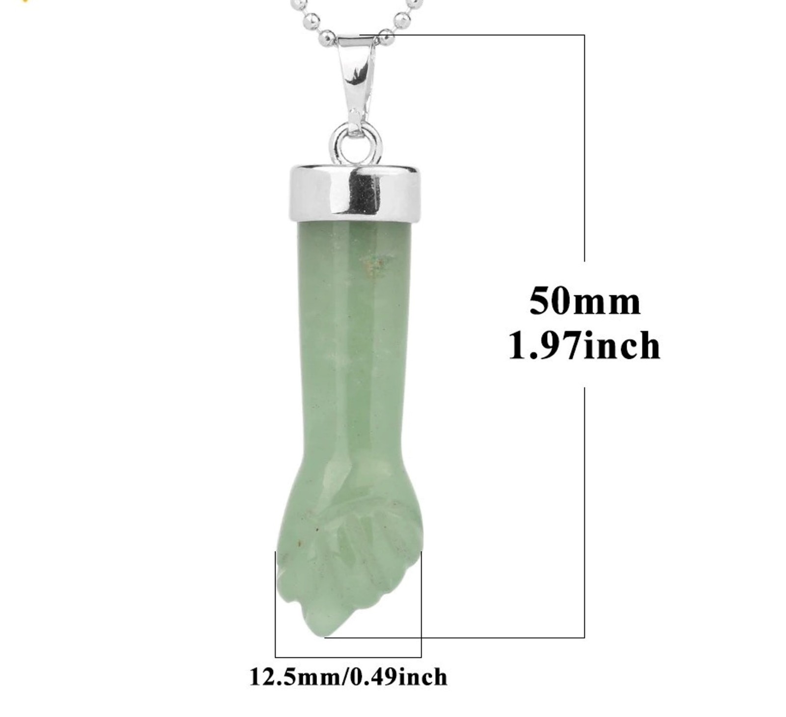 Figa Hand Amulet Pendant. Stainless steel chain necklaces with crystal Figa Hand