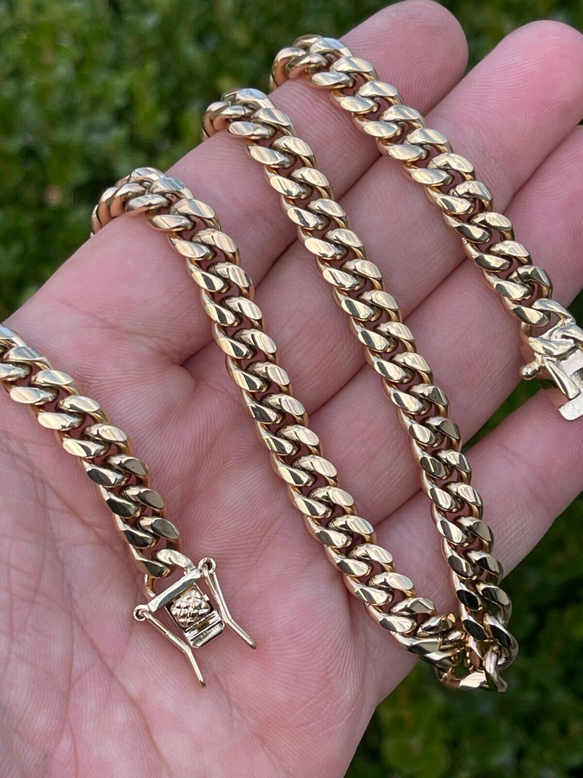 Miami Cuban CHOKER Chain 14k Gold Plated Stainless Steel Mens Boys Necklace 18″