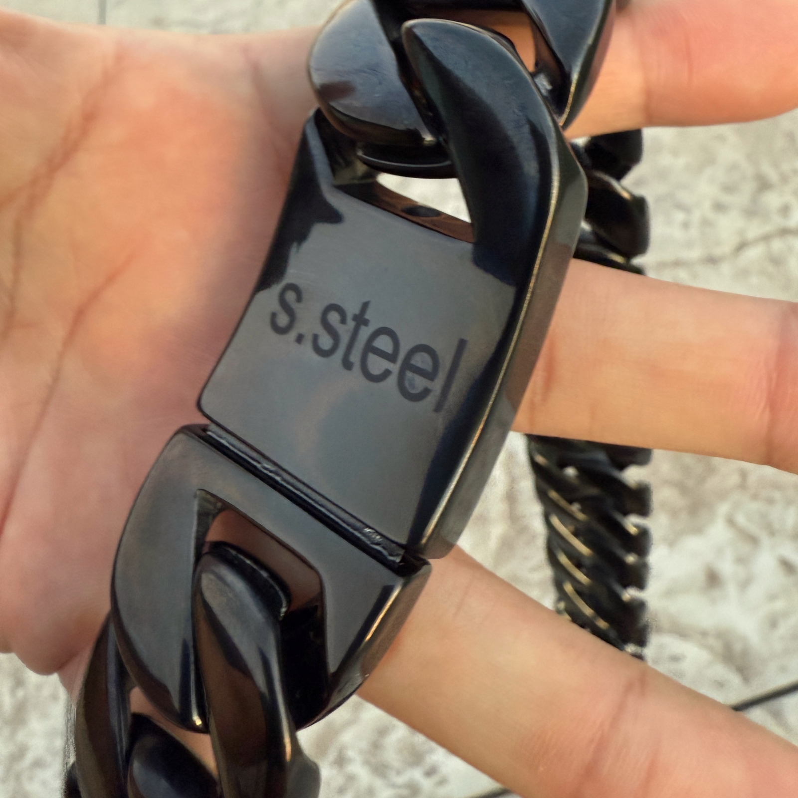 Men’s Huge Black Chain Cuban Link Stainless Steel Necklace 30MM Thick 24″-28″