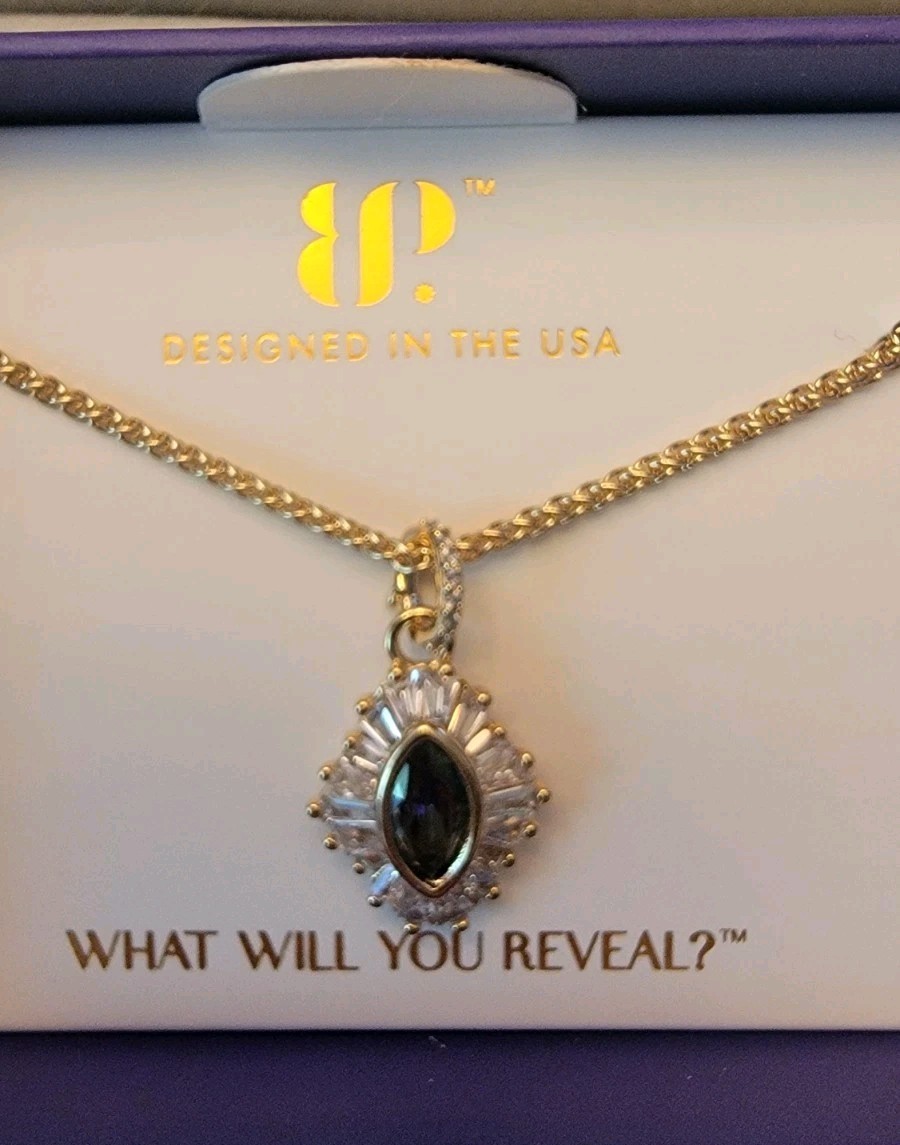 BP Bomb Party June Birthday Necklace Mirrored Beauty Alexandrite on Gold Plating