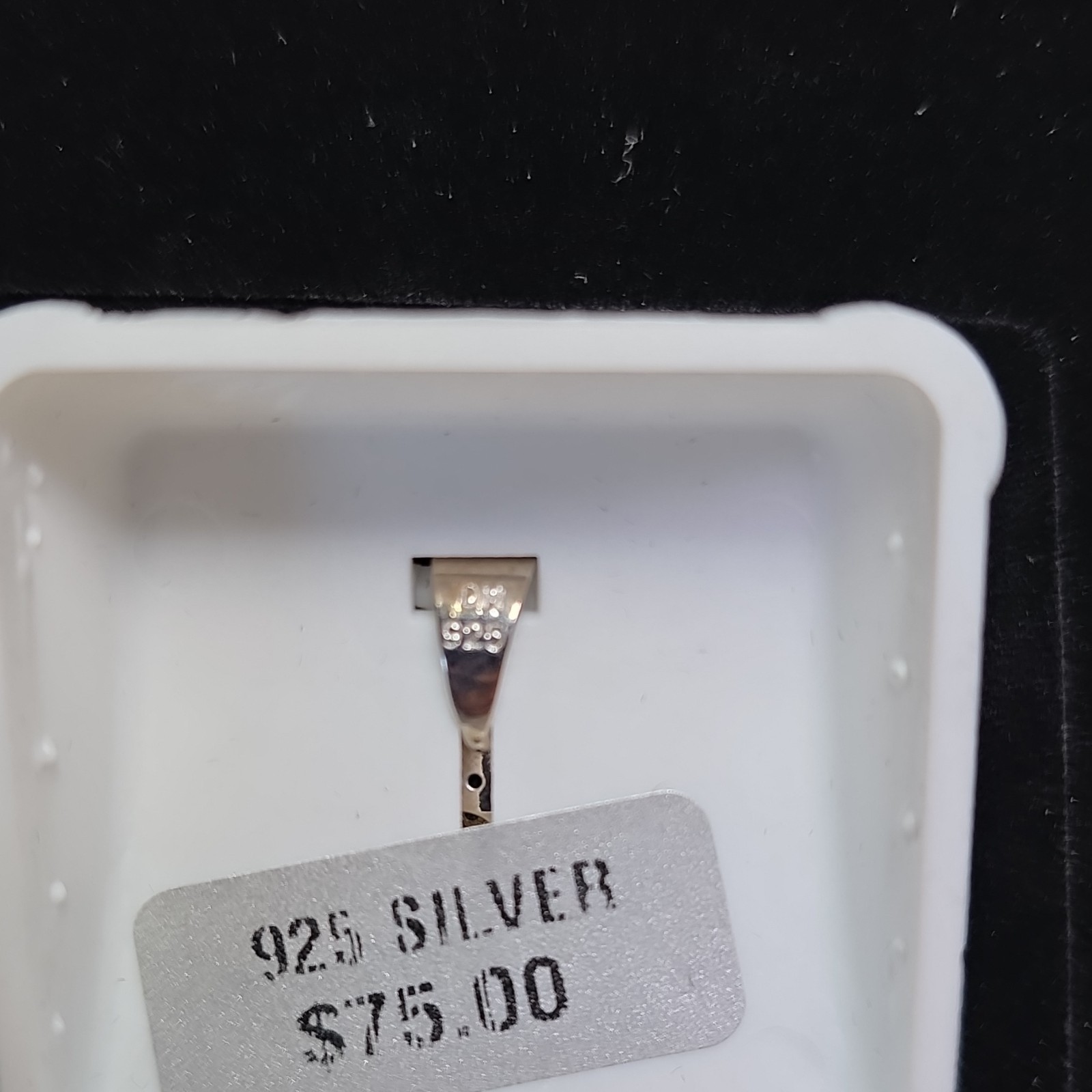 925 Sterling Silver Unicorn Pendant Clear/Black Simulated Spinel Pavé Stones