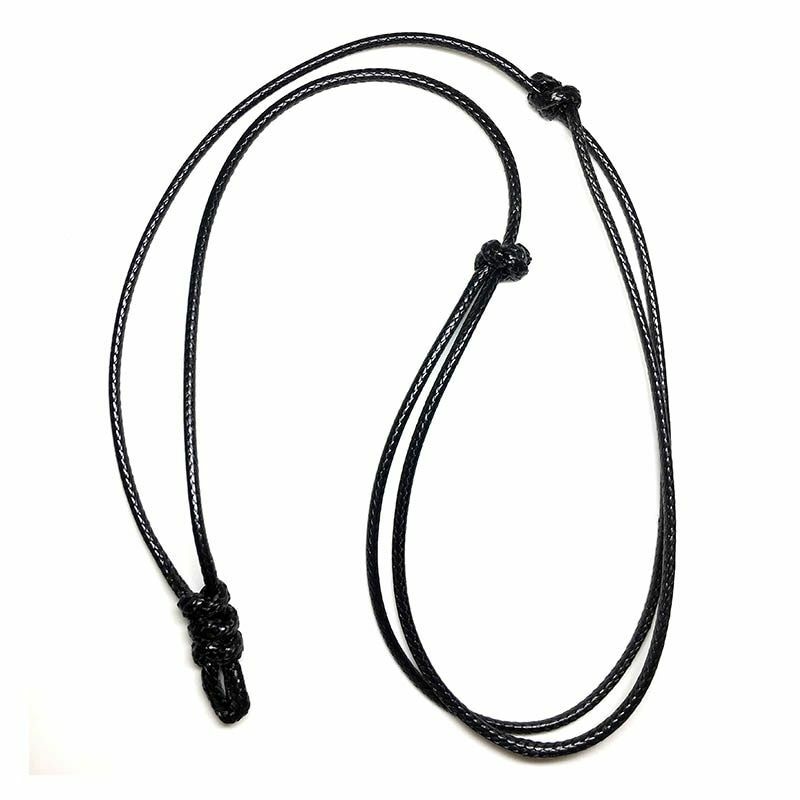 Necklace Black Leather Rope Lucky Adjustable Rope Chain Collar Diy Pendant