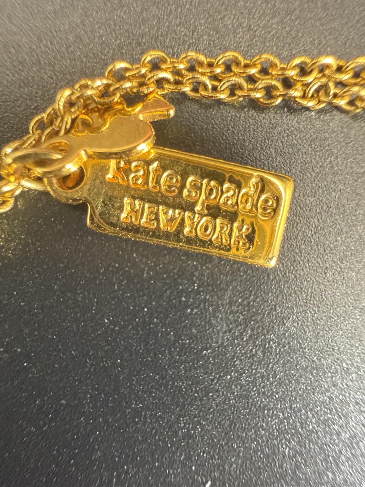 NEW Kate Spade Gold Tone Round N Initial Pendant Necklace 17-20” Adjustable