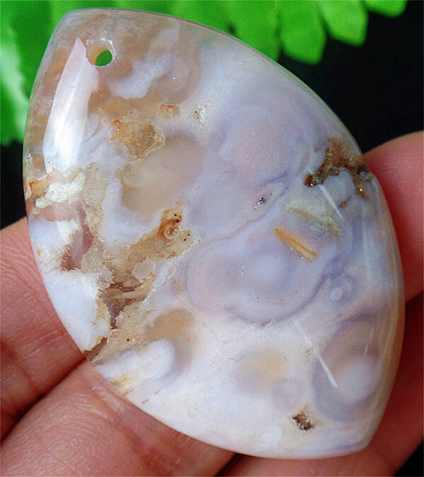 47x31x7mm Natural Cherry Blossom Agate Healing Marquise Pendant Bead BV65985