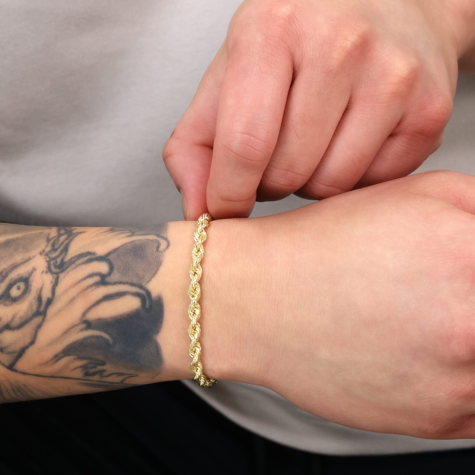 10K Yellow Gold 2mm-10mm Diamond Cut Rope Chain Bracelet Men Women 7″ 7.5″ 8″ 9″