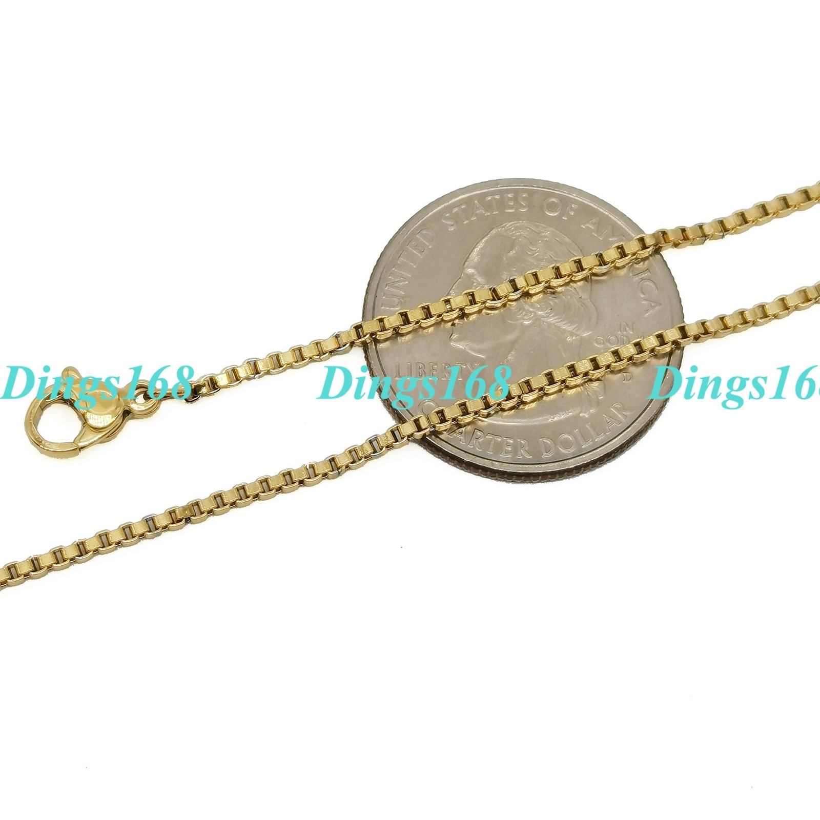 Real 18K Gold Filled Tarnish-Resist 1.5mm Italian Box Chain Necklace 16″18″ R048