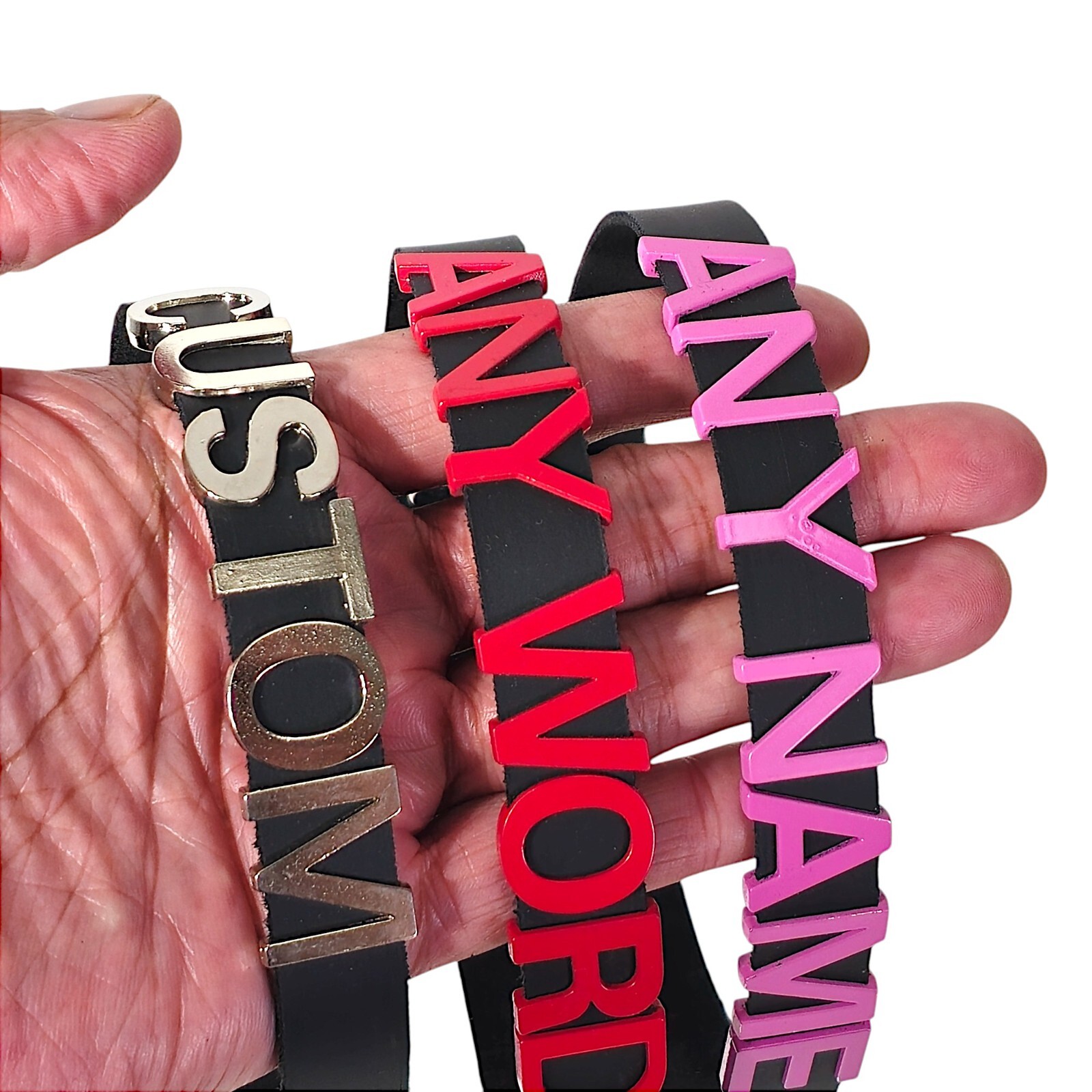 Submissive Name Word Choker Slave Daddy-Bdsm-Slut-Collar-Adult-Kinky-Made In USA