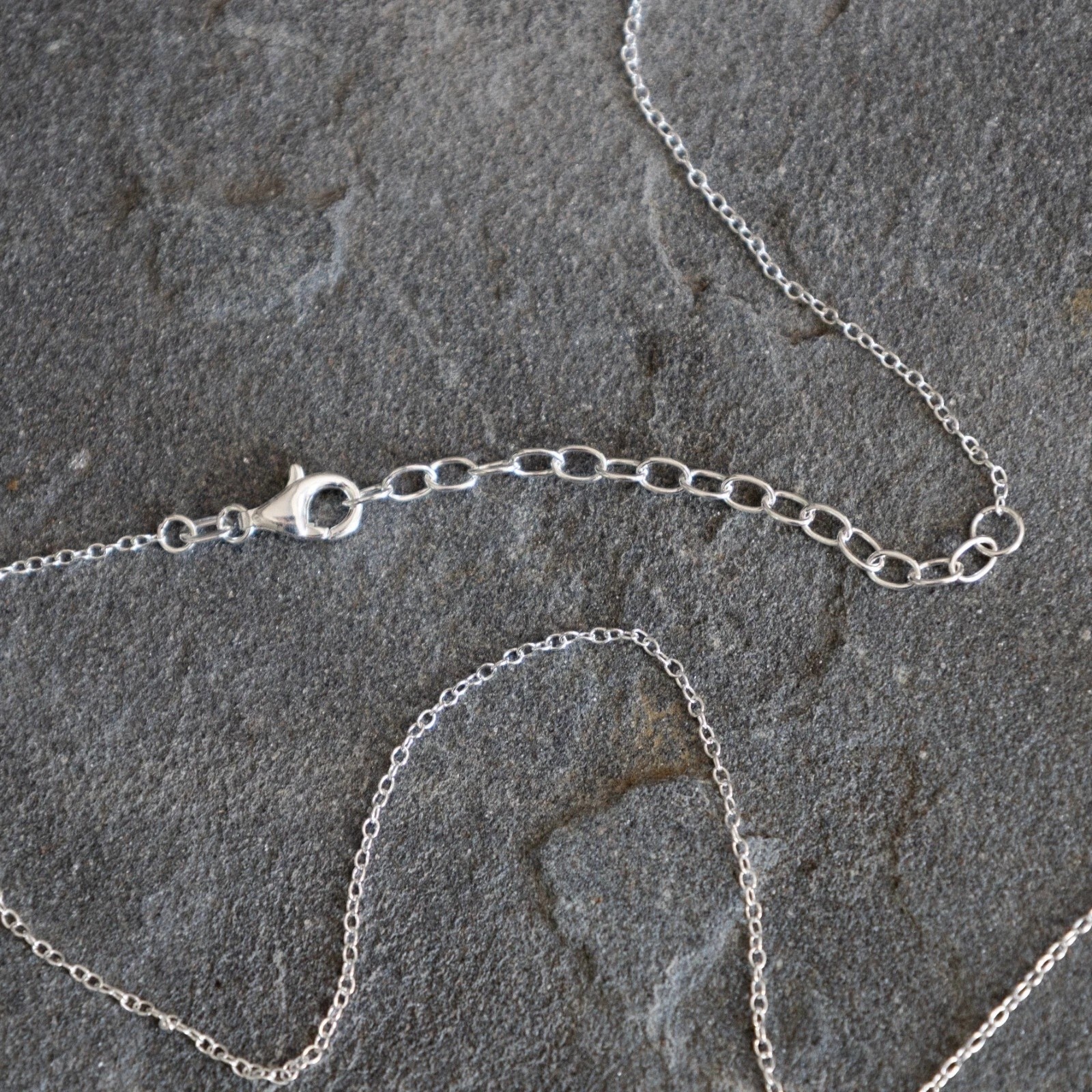 Trillion shape Sterling Silver Pendent Necklace Brilliant cut Cubic Zirconia