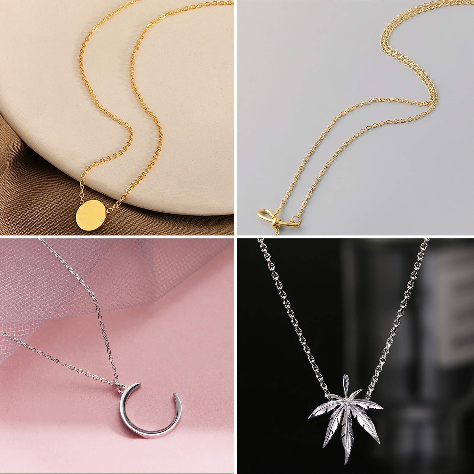 50 Pack Necklace Chains Bulk for Jewelry Making 18 Inches Cable Chain Necklac…