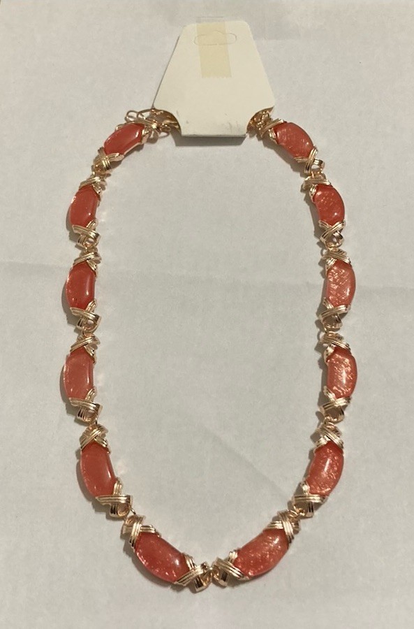 Cherry Quartz Molto Kiss Necklace in Rose Gold Tone 18-20 Inches Adjustable
