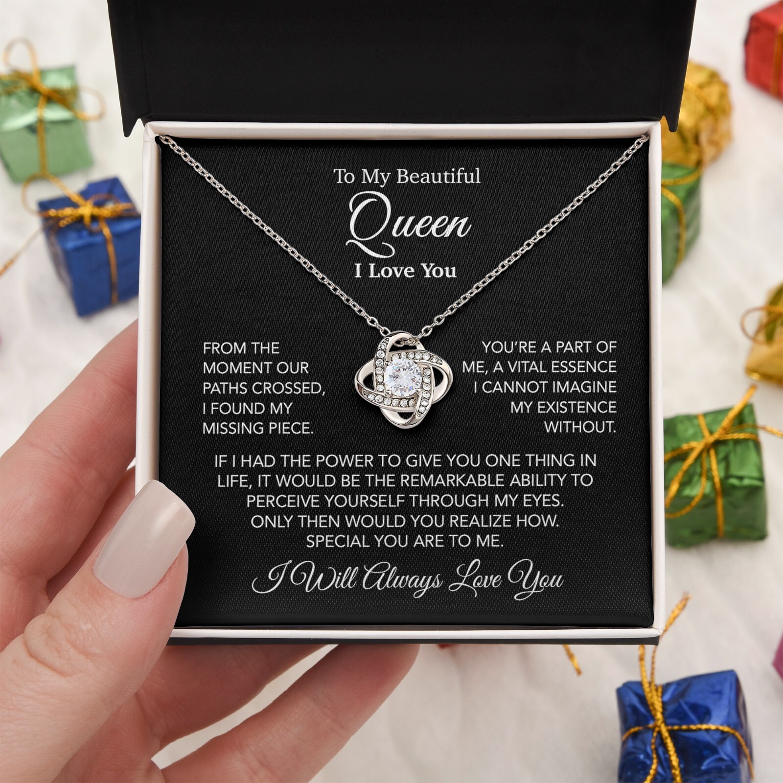 To My Queen Necklace, Anniversary Gift For Wife, Girlfriend Necklace