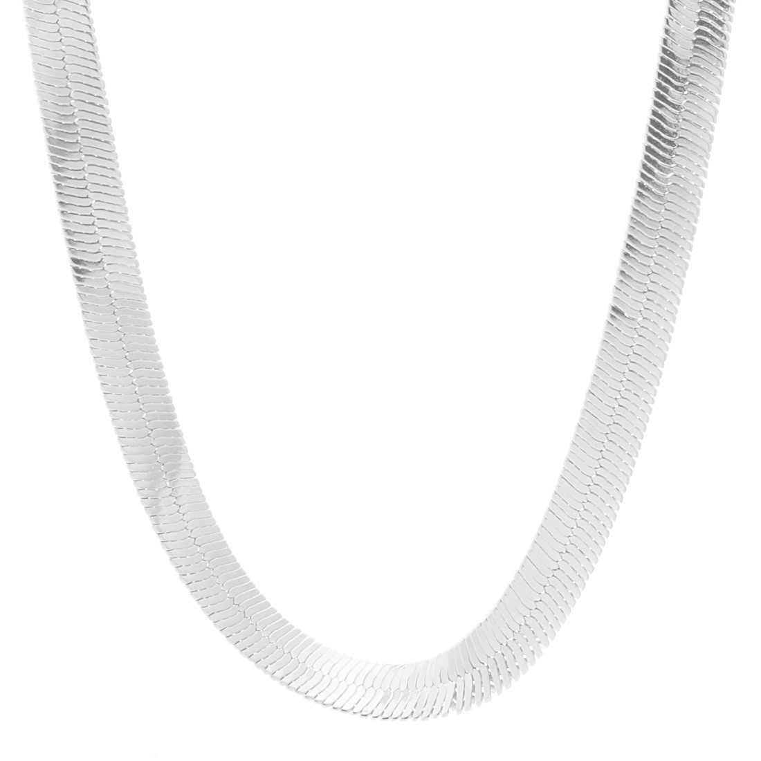 Men & Lady Silver Plated 4mm – 14mm Flat 20″ 24″ 30″ Herringbone Necklace Chain
