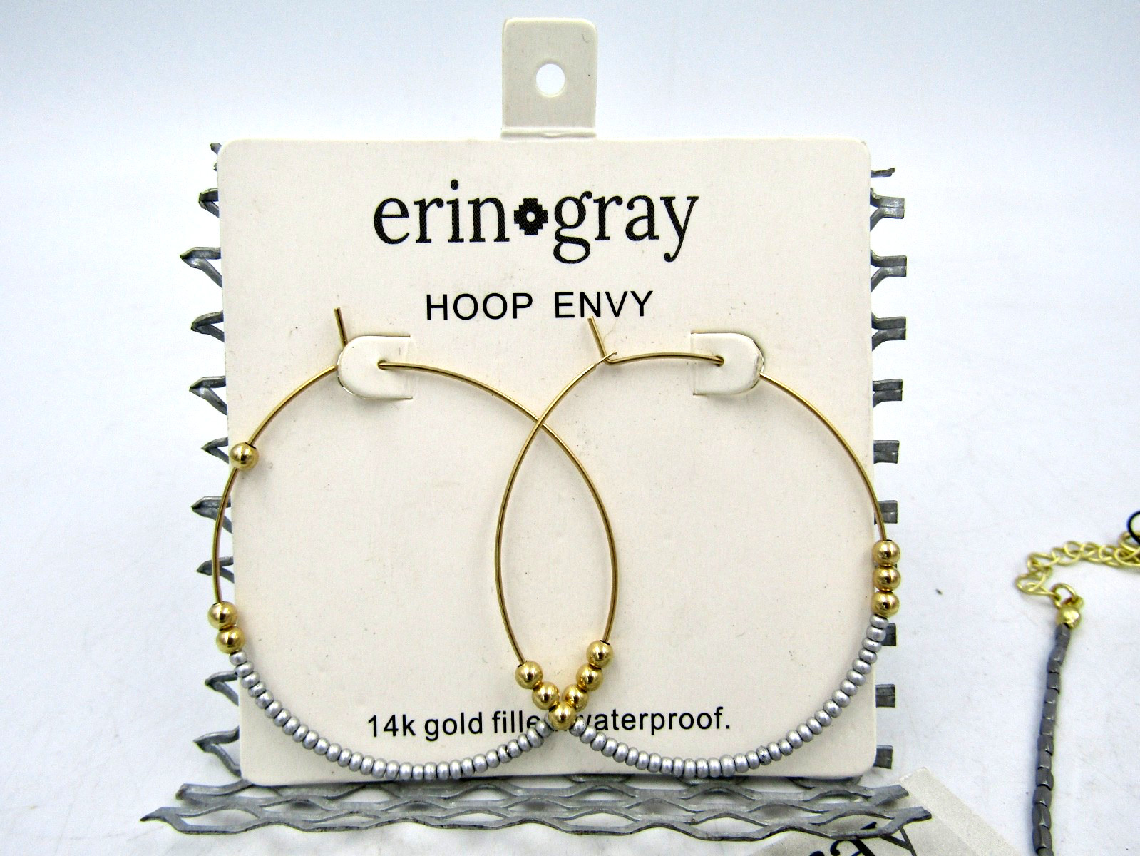 Erin Gray 14K Gold Filled Set of Necklace and Bracelet and Hoop Earrings NEW