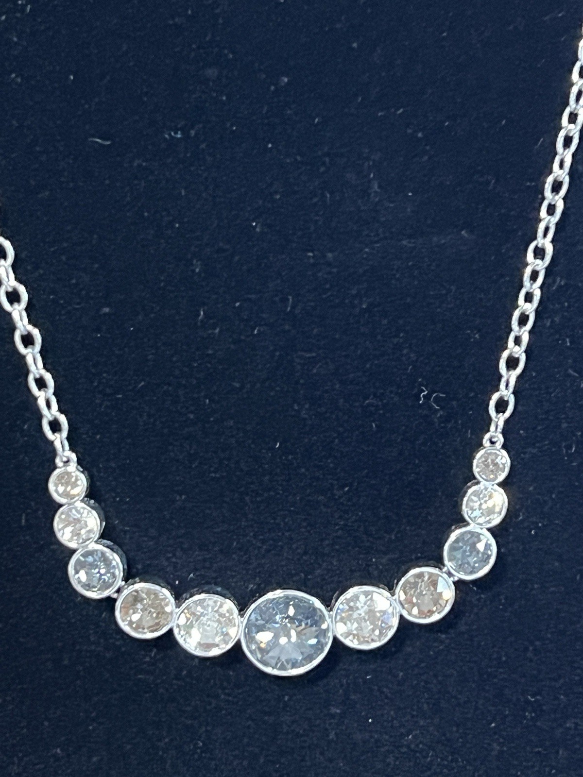 New Touchstone Crystal by Swarovski White colorless Necklace 15-18”