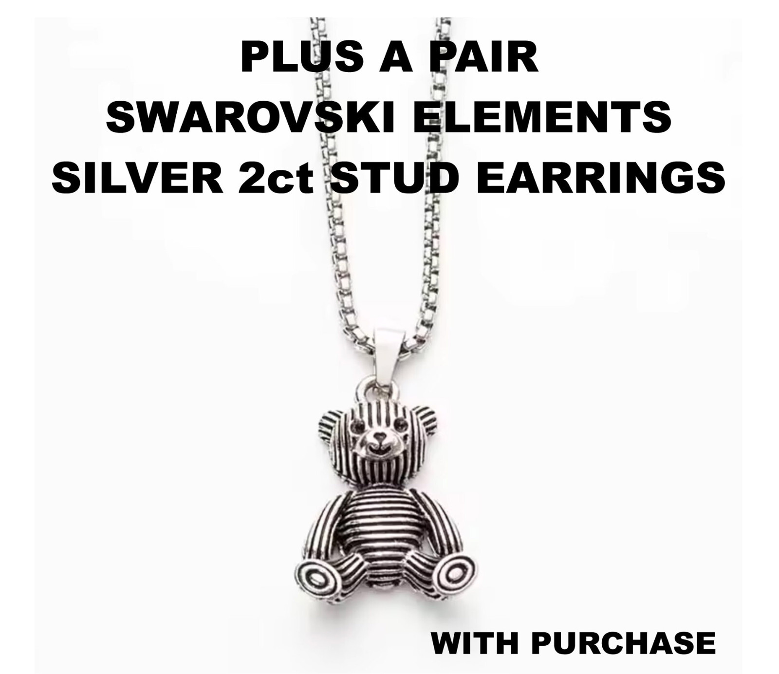 Childs Jewelry Teddy Bear Pendant Necklace 24″ Chain