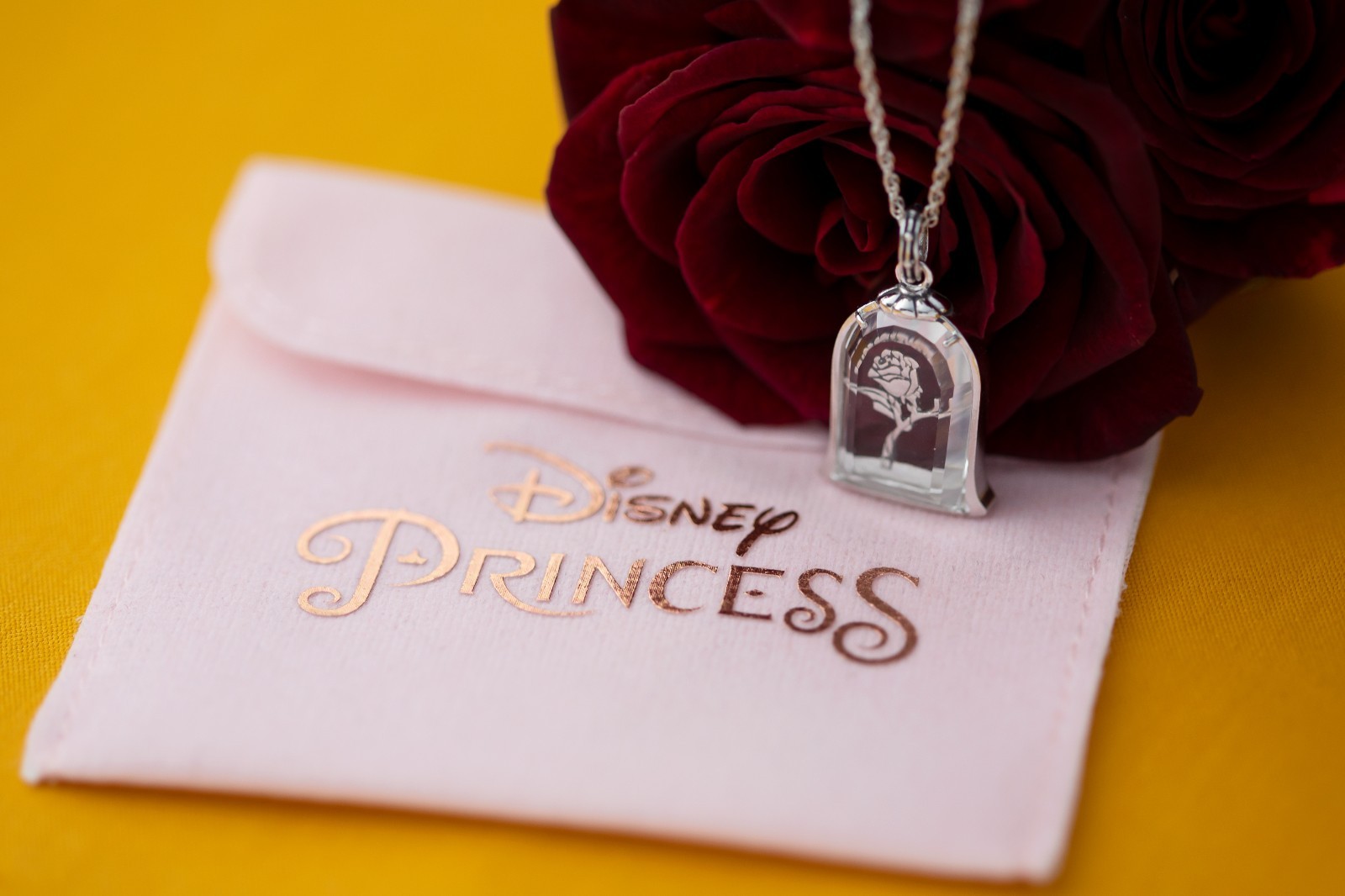Disney X RockLove Beauty and the Beast Enchanted Rose Intaglio Pendant – Silver