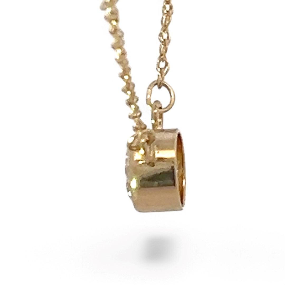 14k Yellow Gold White/Colorless Cubic Zirconia Necklace 16in (KS1019094)