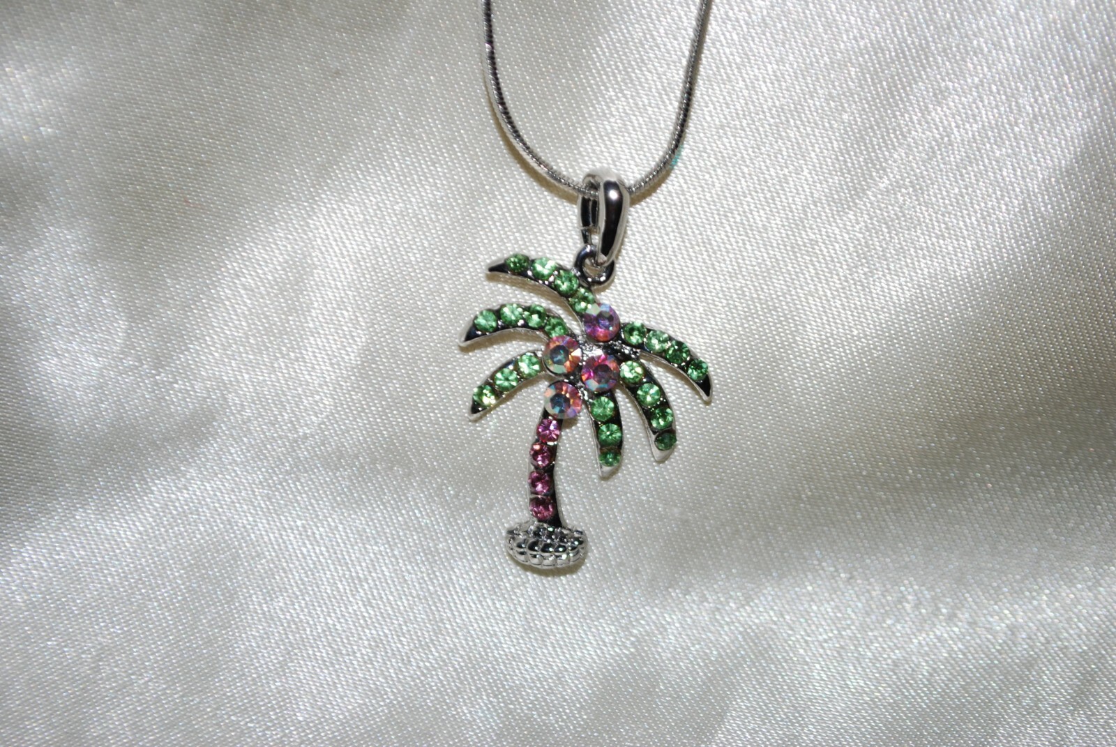 Crystal Palm Tree Pendant Martini Island Tropics Vacation Trip Margarita PT10