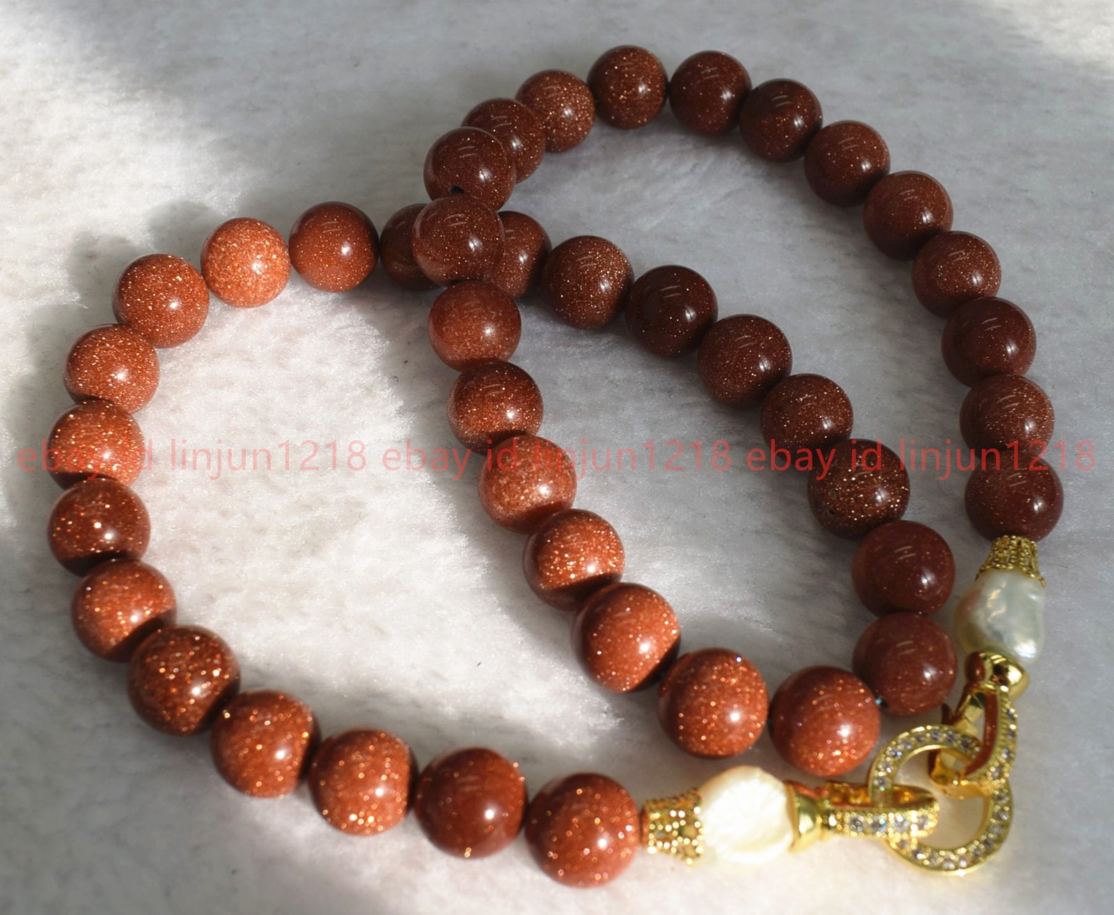 Natural 8/10/12mm Gold Sandstone Baroque Pearl Round Gems Beads Necklace 16-28in