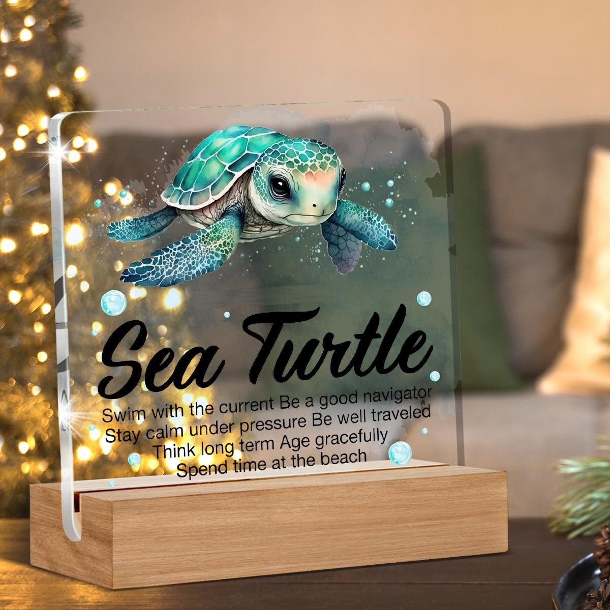 Inspirational Motivational Gifts – Turtle Gifts for Women Men – Sea Turtle Clear