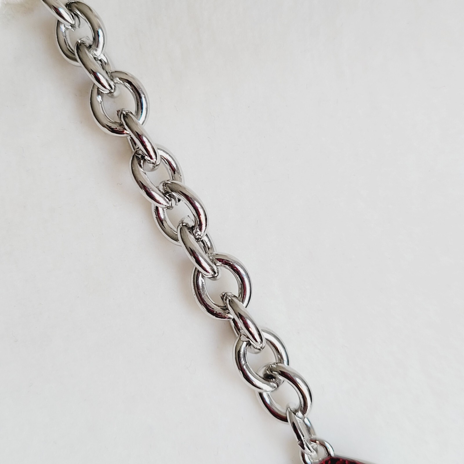 New Directions 20″ Necklace Polished & Hammered Discs Thick Rolo Chain NEW