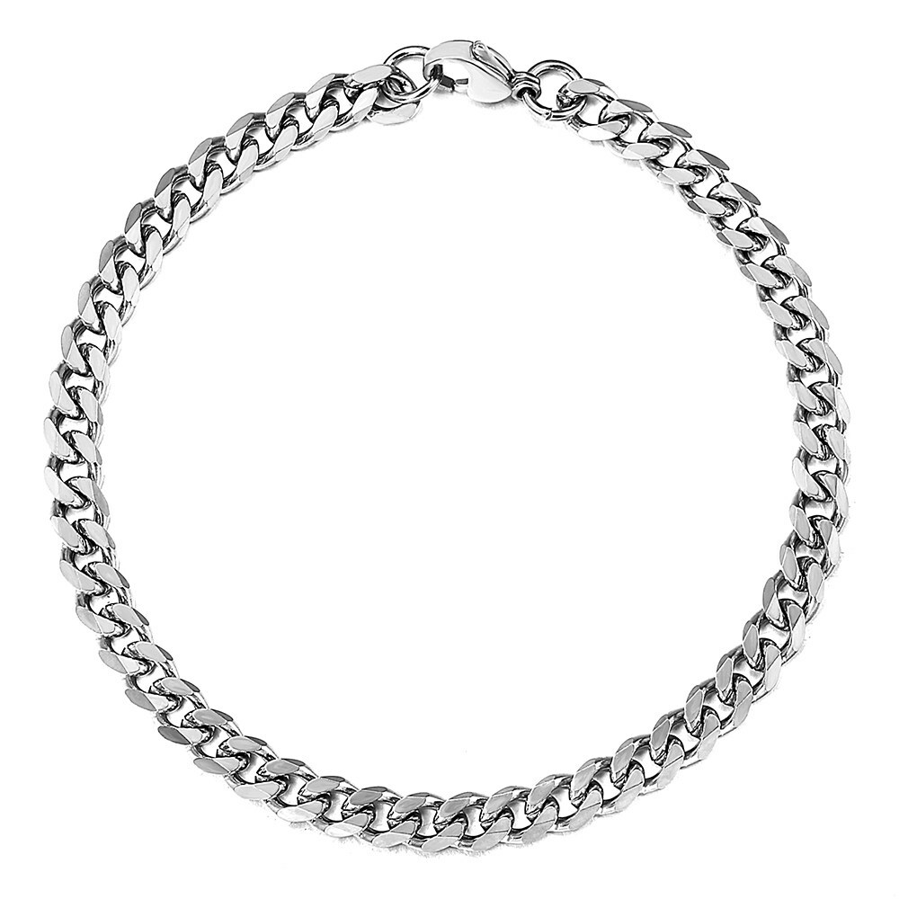 3/5/7mm 7-36″ Silver Stainless Steel Cuban Curb Chain Necklace Bracelet Hot Sale