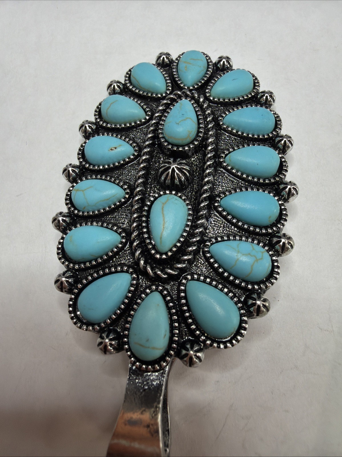 Vintage Southwestern Faux Turquoise Cluster Pendant & Earrings Set $9.99