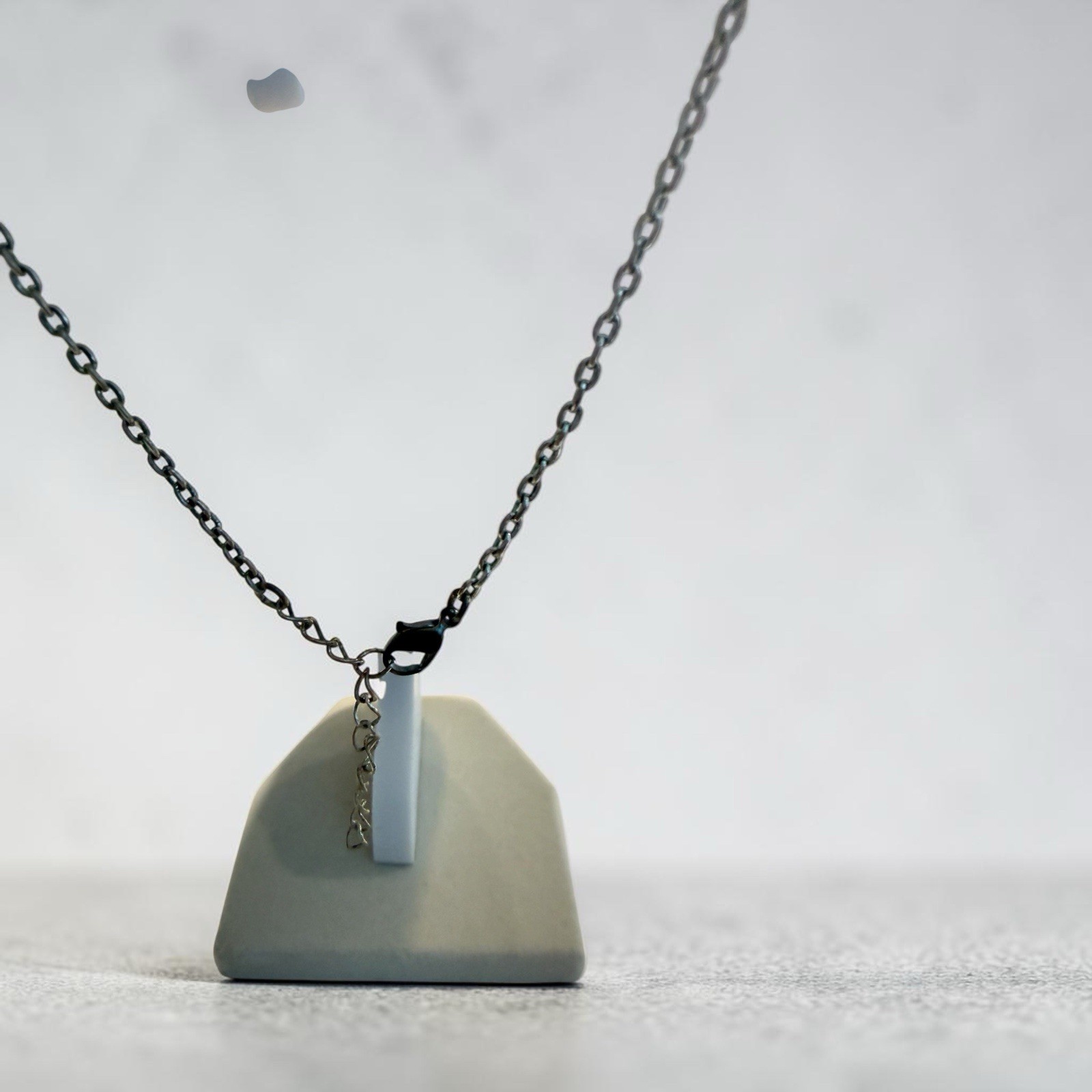 Silver Tone Black Crystal Teardrop Pendant Y-Drop Station Cable Necklace