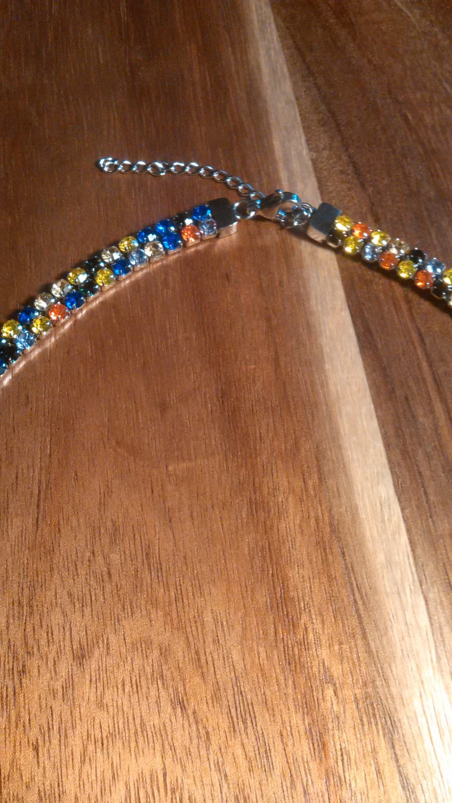 Multi-Color Austrian Crystal Stainless Steel Necklace (18 to 20 Inch)